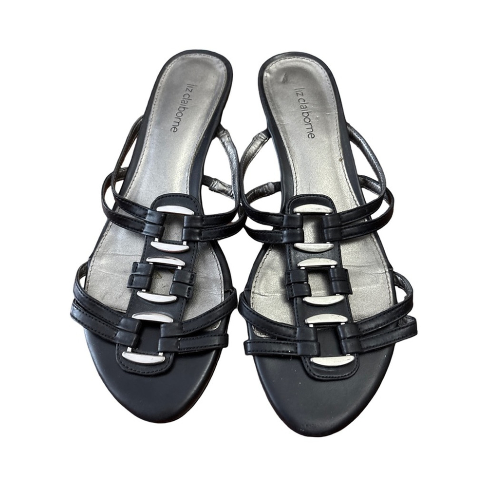 Liz Claiborne Black Strappy Sandals Size 8
